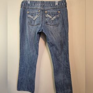 Wrangler Premium Patch Low Rise Womens Jeans Frayed Back Pocket Boot Cut Western